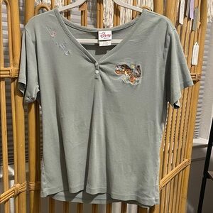 Vintage Disney Winnie the Pooh Tigger Sage Green T-Shirt with Embroidered Design